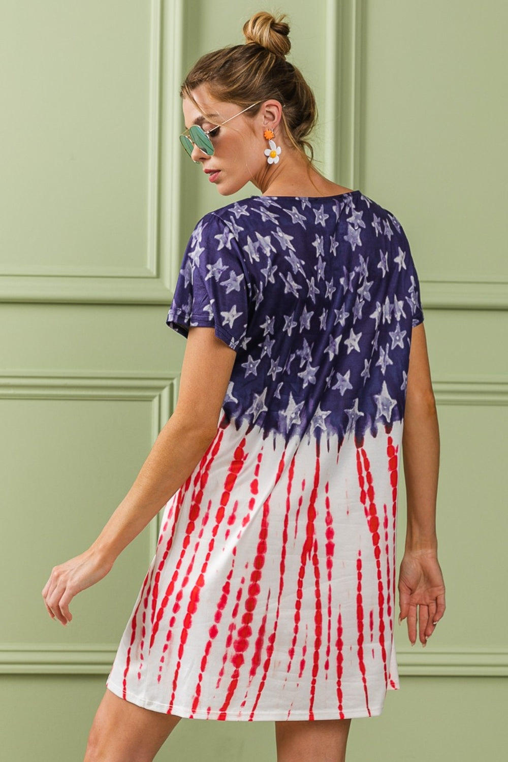 Navy Blue American Flag Theme Tee Dress