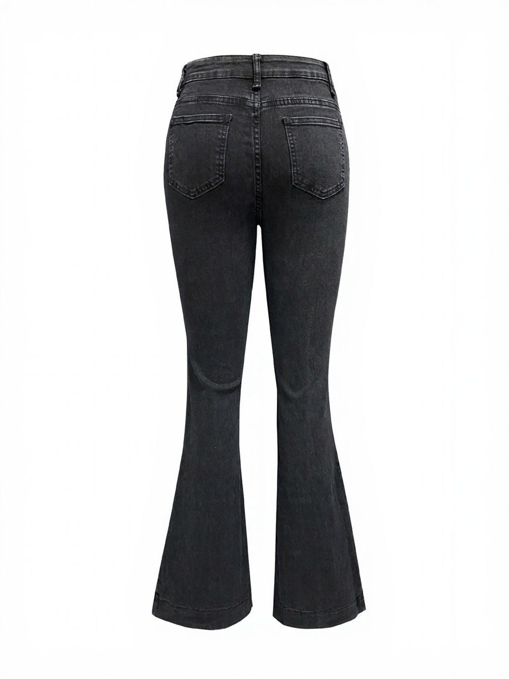 Button Fly High Waist Flare Jeans