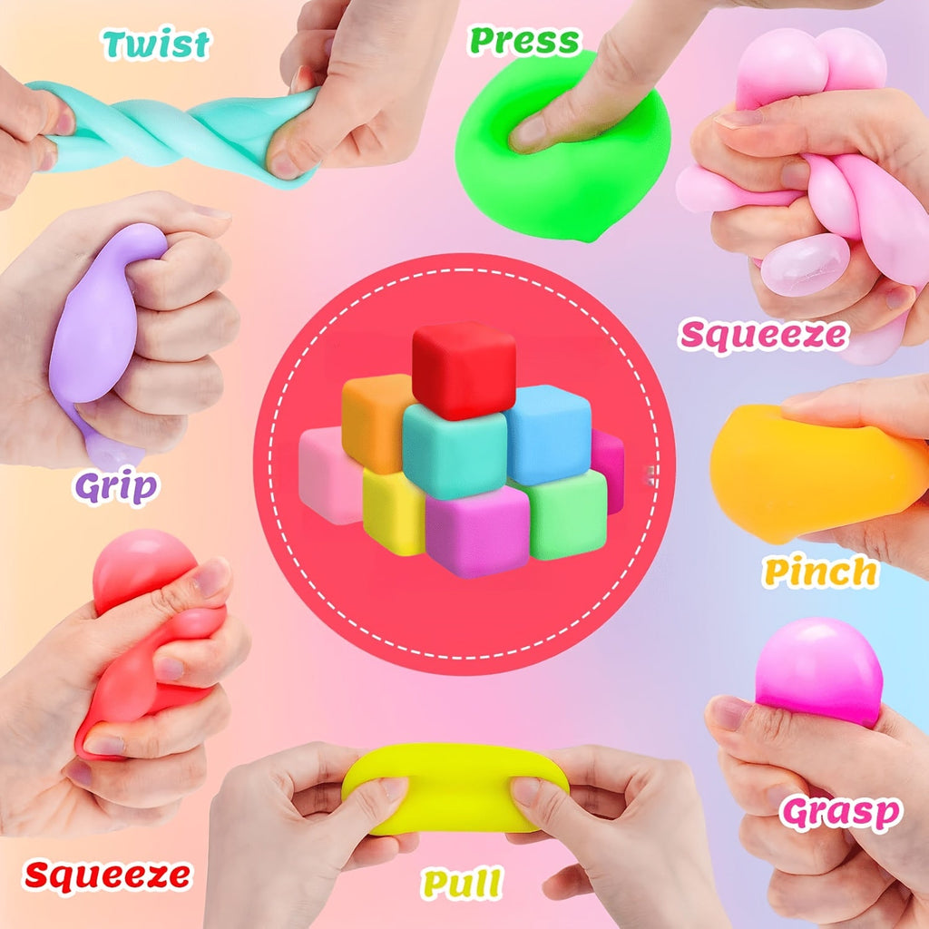 6pcs Colorful Slow Rising Cube Fidget Dough Balls