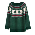 Women's Festive Pine Pattern Knit Holiday Sweater Round Neck - Image 9