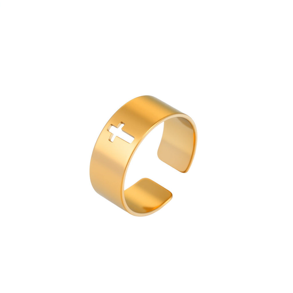 Factory Stock 3Pcs Stainless Steel Ring Set For Women, Vacuum Plating Luxury Minimalist Commuter Jewelry Set