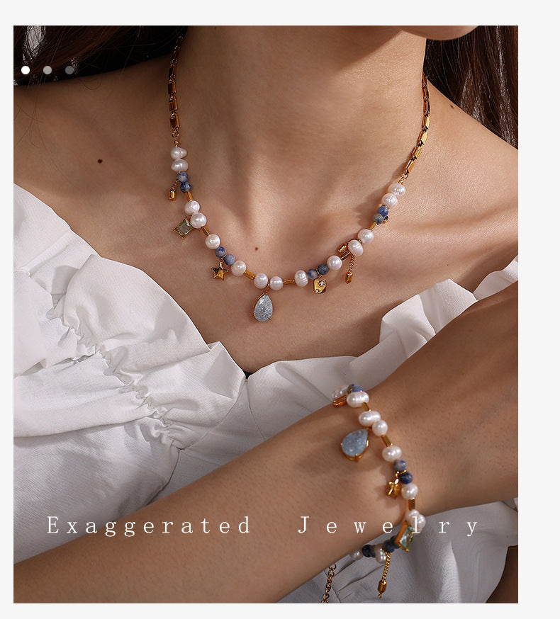 French-style Hong Kong-style Imperial-style Instagram-inspired Minimalist Luxury Design, Noble Feeling, Zircon, Natural Pearl, Exquisite Necklace, Collar Chain Necklace