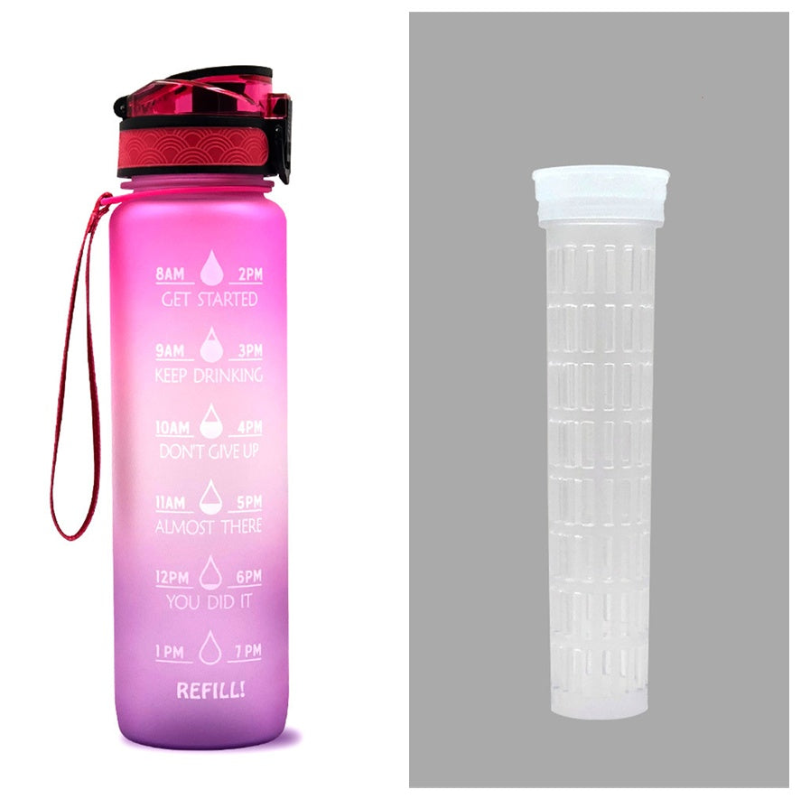 1L Motivational Tritan Water Bottle with Time Marker & Leakproof Lid