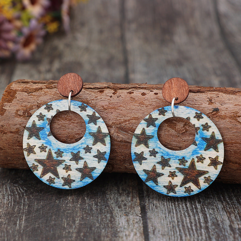 Patriotic Star Dangle Earrings