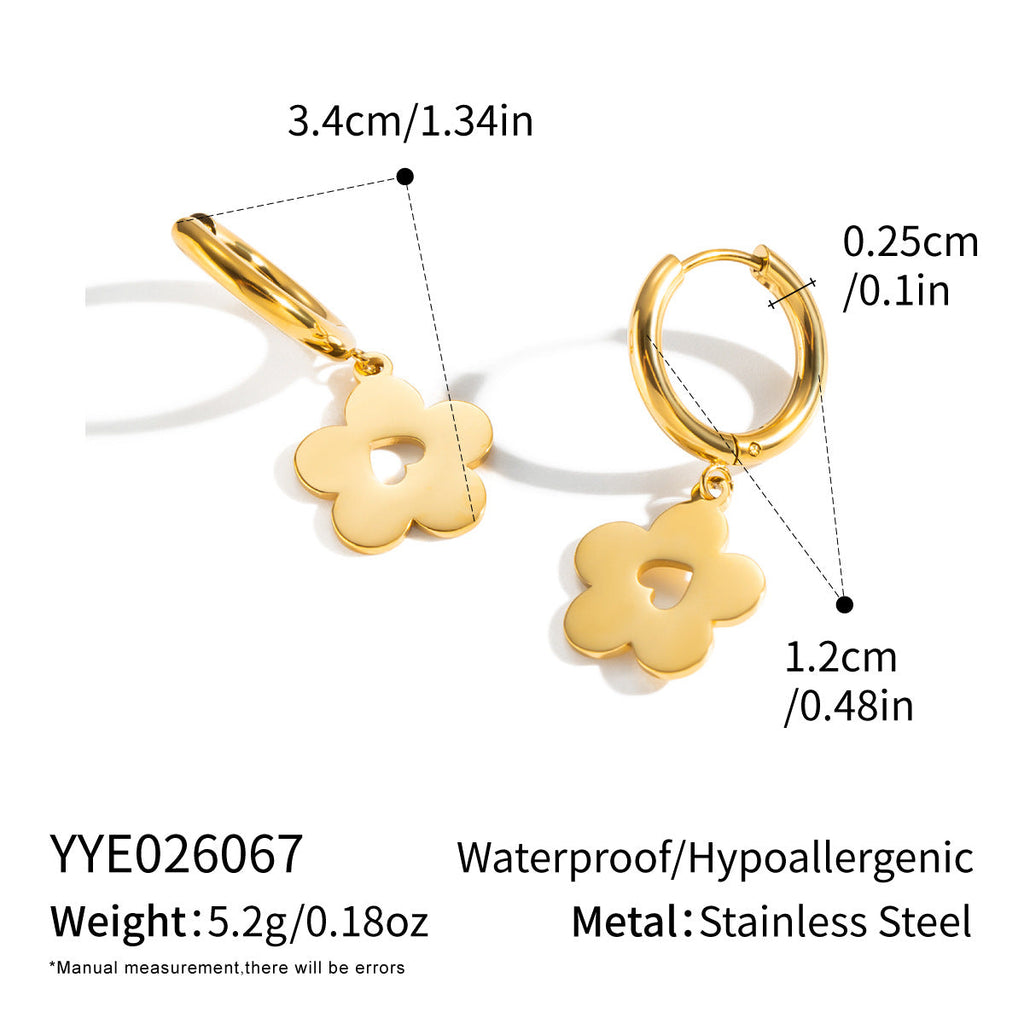Fashionable Flower Pendant Earrings Womens