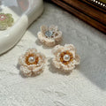 French-style Light-luxury Camellia Stud Earrings For Women