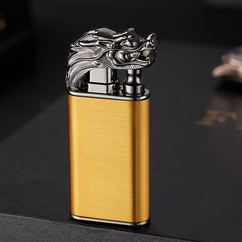Windproof Double Flame Metal Lighter with Blue Jet Torch