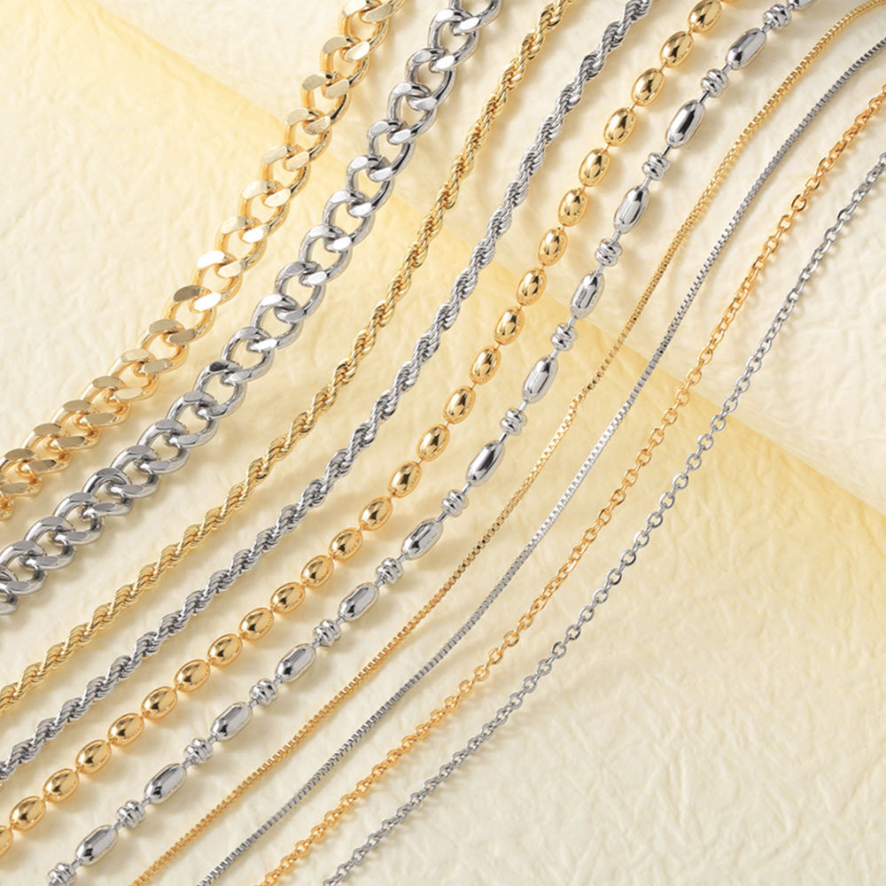 18k Gold Plated Minimalist Hip-Hop Chain Necklace for DIY Styling