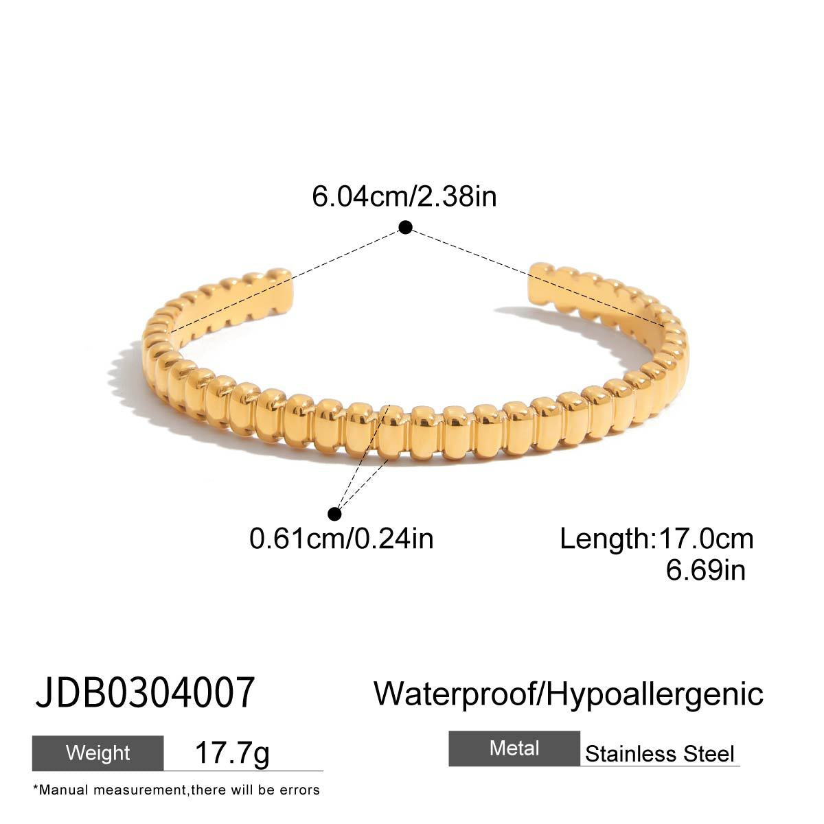 Acrylic Resin Wave Bracelet in Clear Beige and Amber