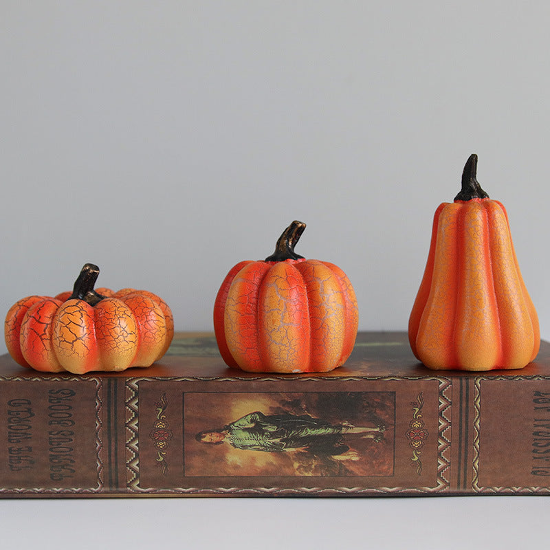 LED Halloween Pumpkin Lantern Realistic Resin Candle Lamp Decor