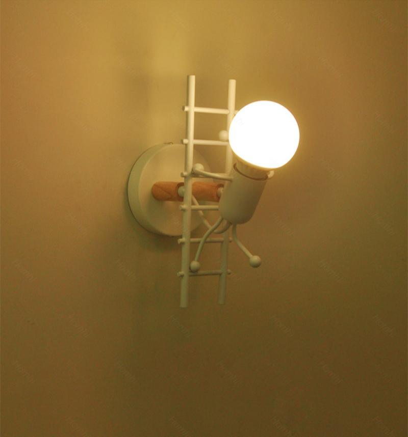 Modern Nordic Humanoid Climbing Ladder Wall Sconce Lamp for Kids Room