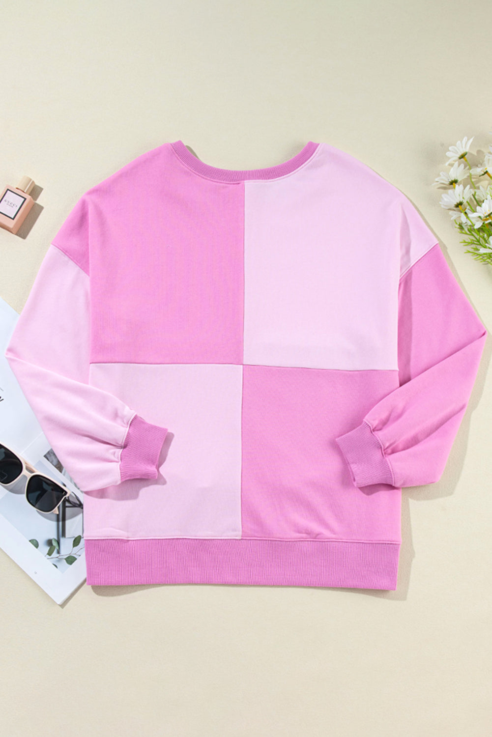 Colorblock Crewneck Henley Sweatshirt