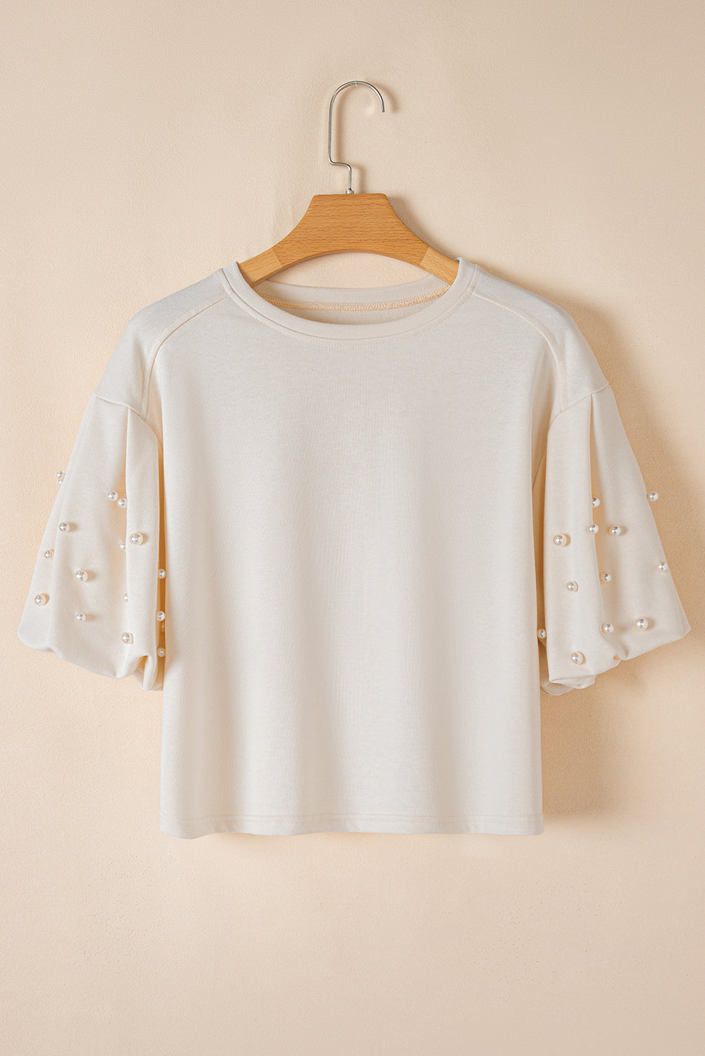 Sylvia Pearled Puff Sleeve Loose Top