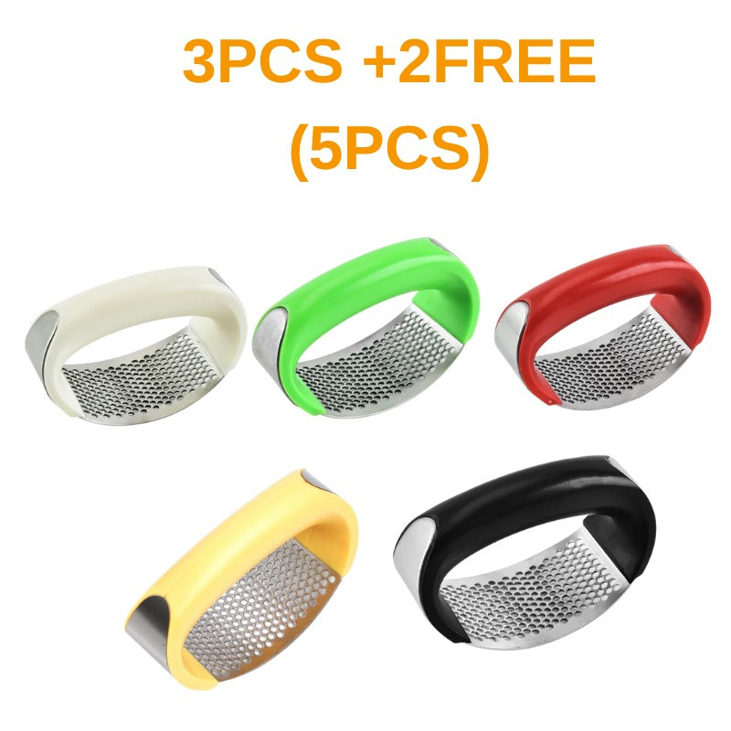 Stainless Steel Garlic Press - Ergonomic Manual Masher Tool