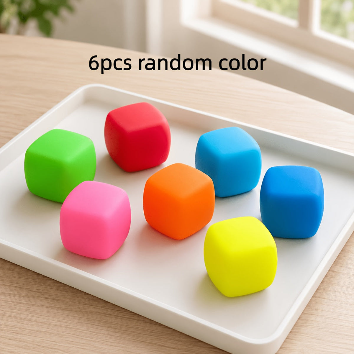 6pcs Colorful Slow Rising Cube Fidget Dough Balls