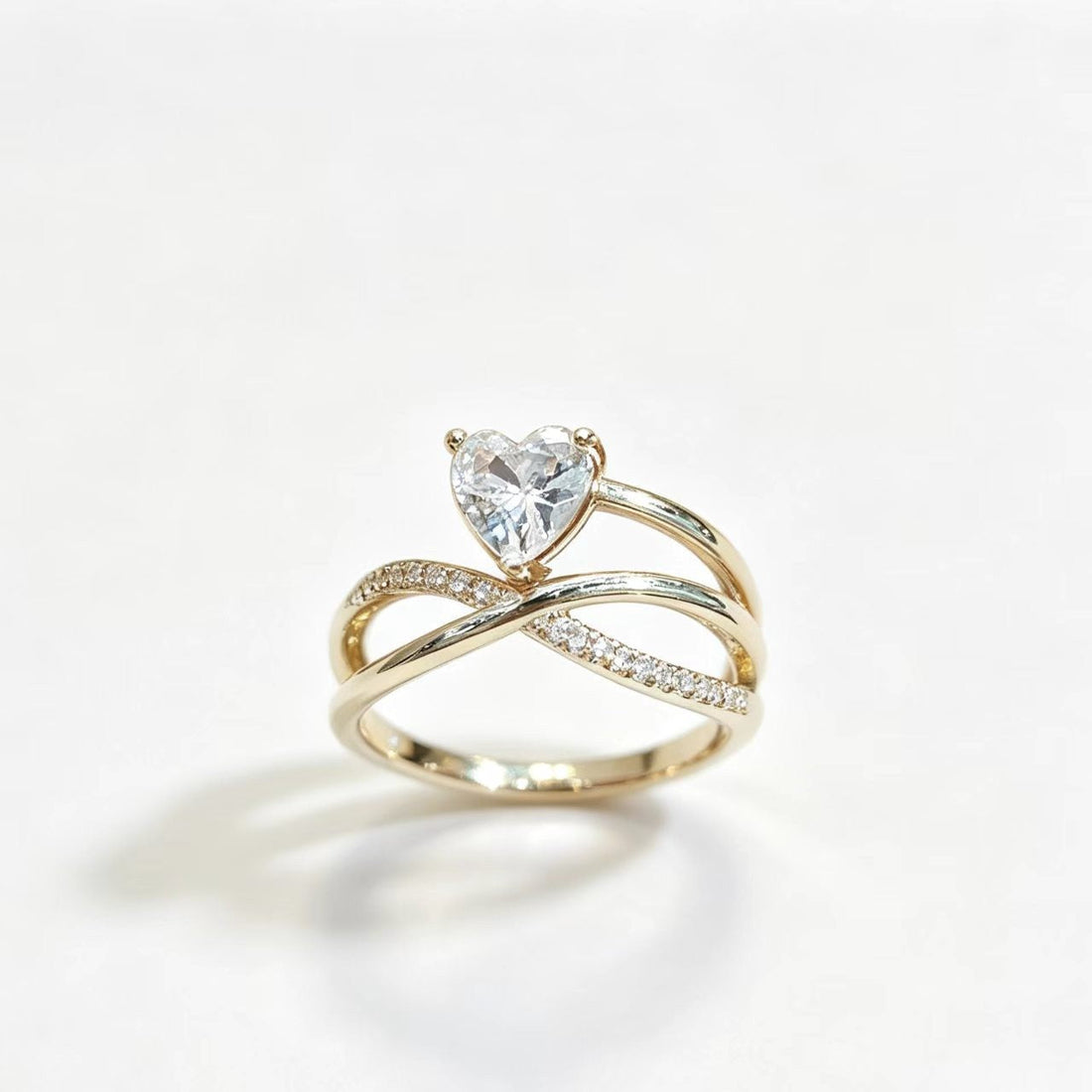 Minimalist Gold Heart Ring - European Style Adjustable Jewelry