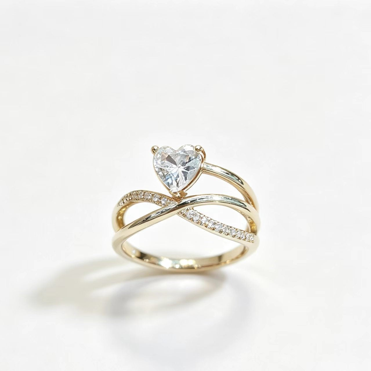 Minimalist Gold Heart Ring - European Style Adjustable Jewelry