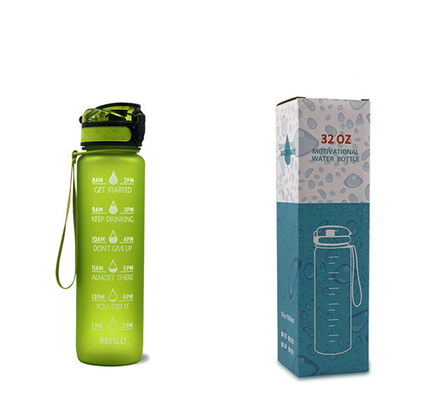 1L Motivational Tritan Water Bottle with Time Marker & Leakproof Lid