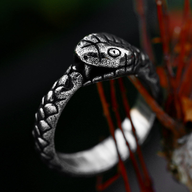 Stainless Steel Ouroboros Personalized Ring