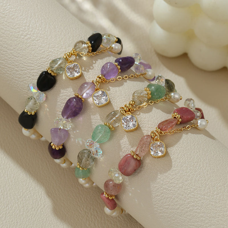 Natural Freshwater Pearl Bracelet Minimalist And Elegant Versatile Zircon Design