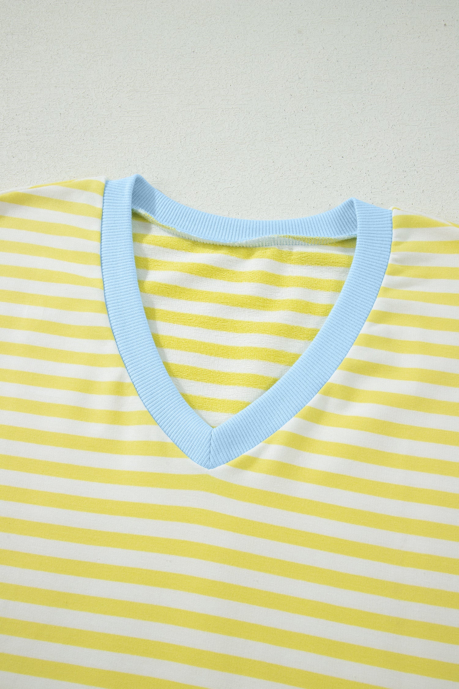 Stripe Colorblock V-Neck Tee & Drawstring Short Loungewear Set