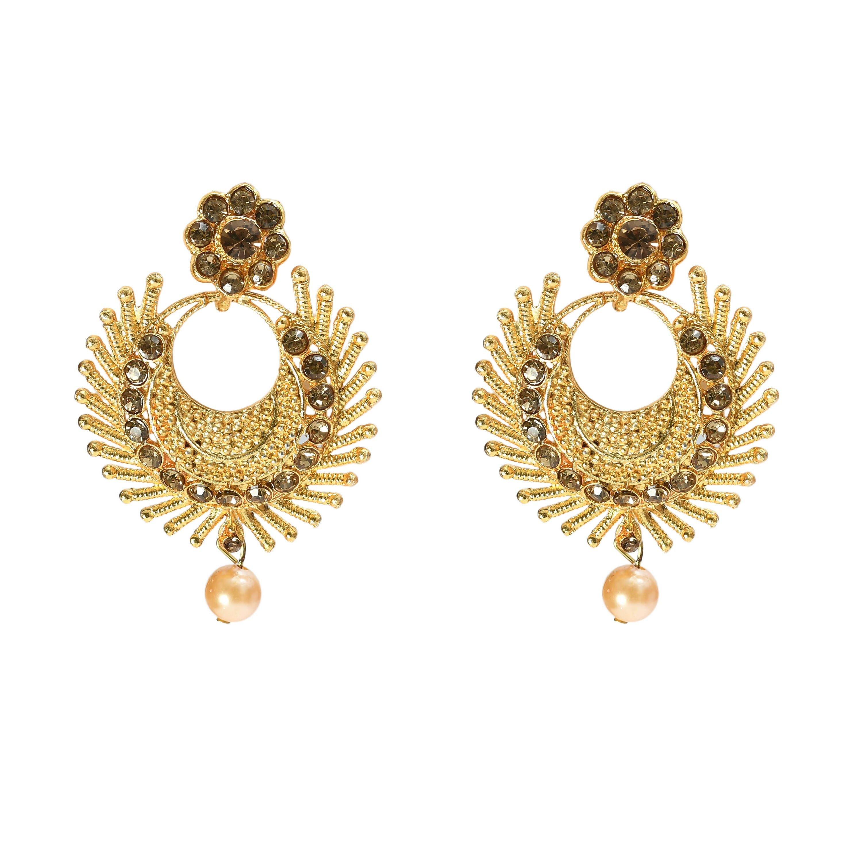 Gold-Polished Brass Long Necklace for Traditional Elegance