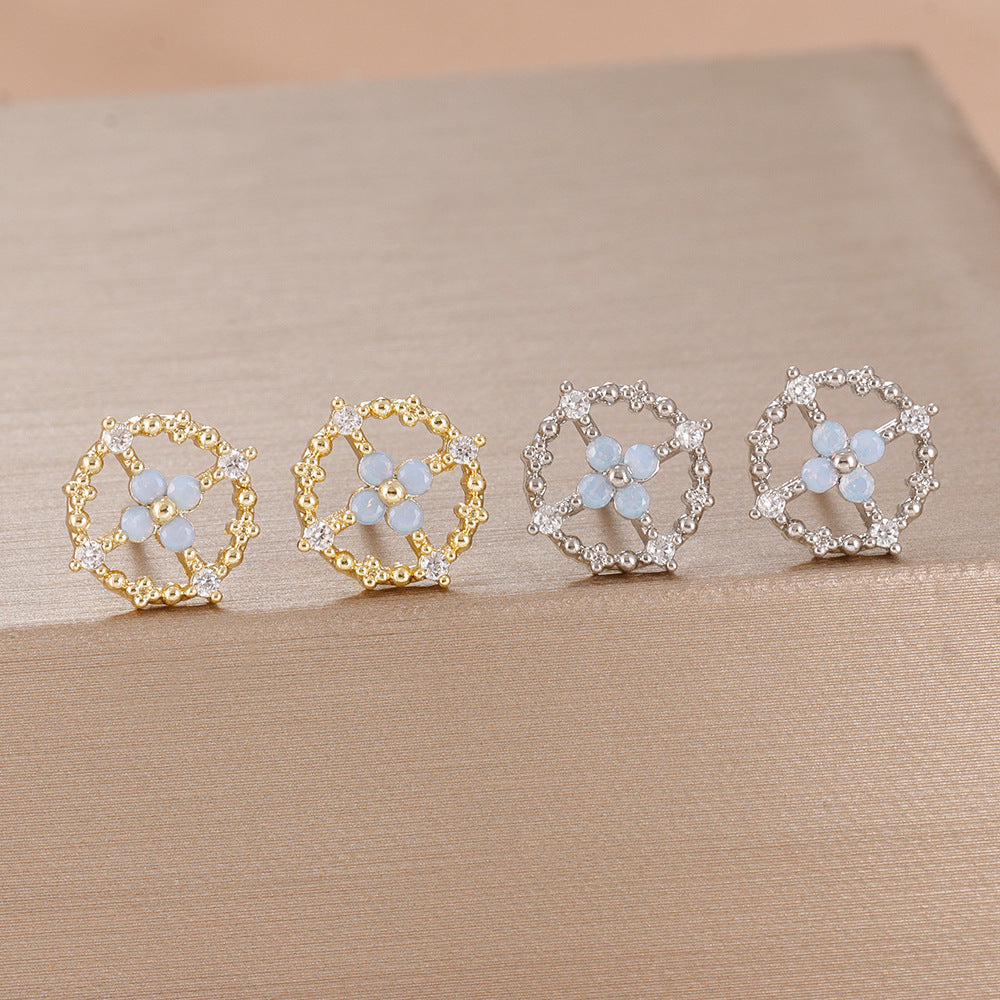 Exquisite Crystal Flower Earrings