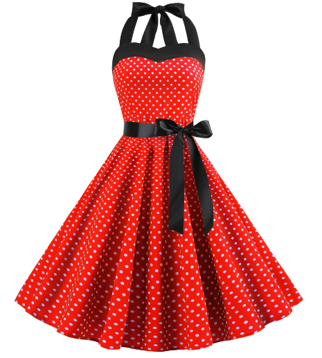 Vintage Polka Dot Strapless Maxi Dress for Women