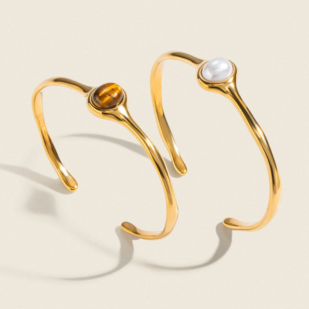 Natural Stone Round Ring Bracelet For Women