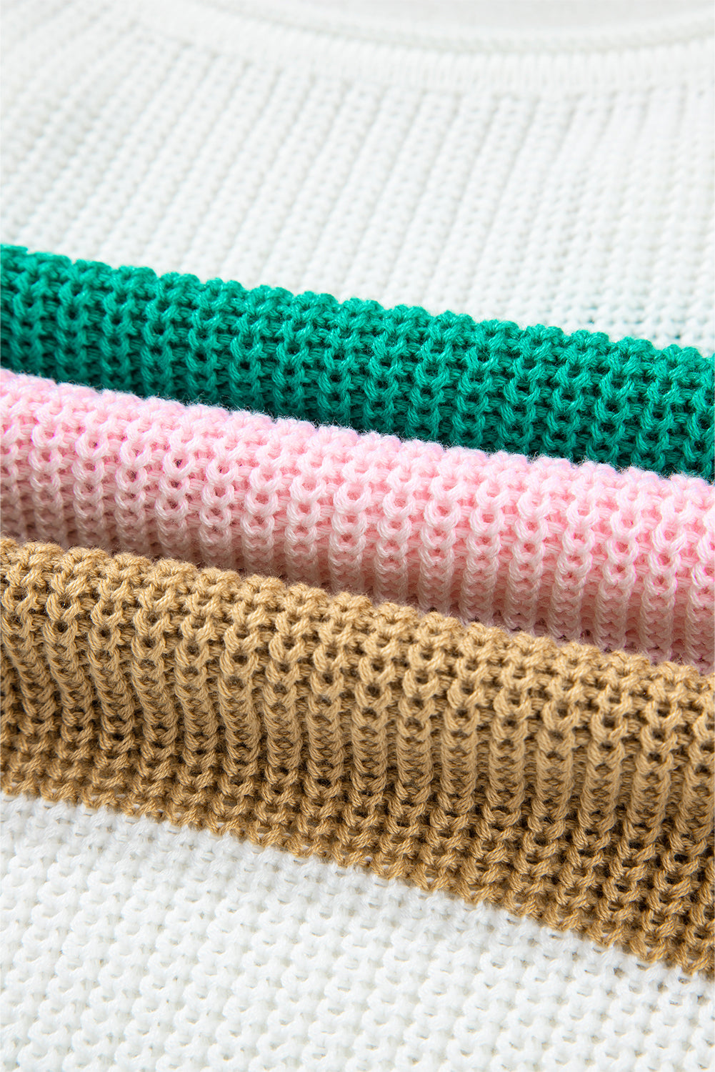 Multicolour Color Block Notch V Neck Sweater T Shirt