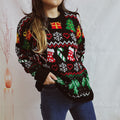 Women’s Festive Loose Round Neck Long-Sleeve Holiday Sweater - Image 6
