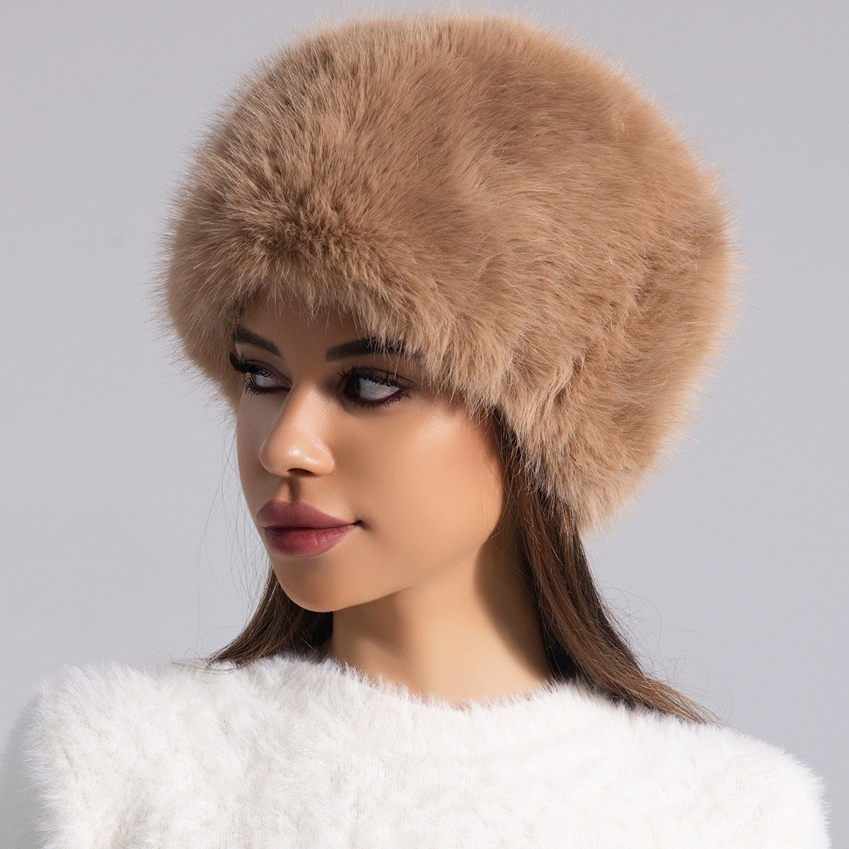Plush Cotton Dome Bucket Hat with Ear Protection