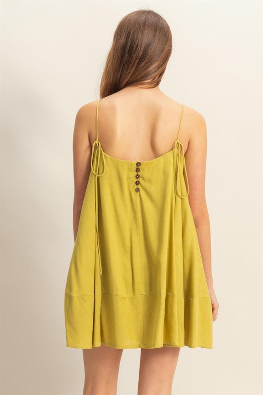 A-Line Flowy Mini Cami Dress with Pockets for Women