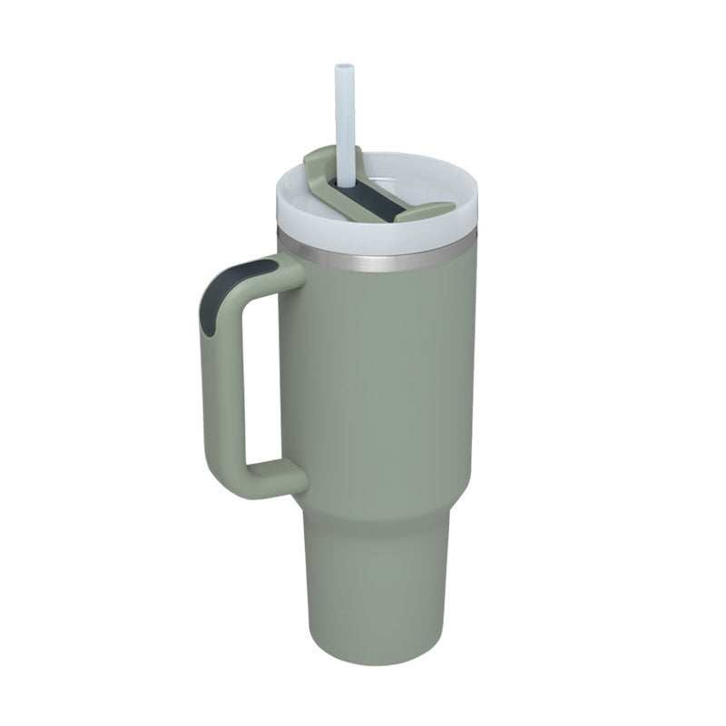 40 oz Stainless Steel Insulated Tumbler with Handle and Straw