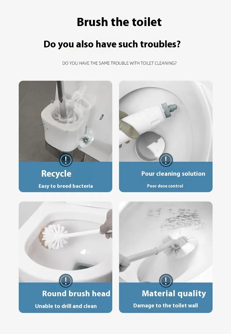 Bathroom Wall-mounted Long Handle Household Cleaning Sets