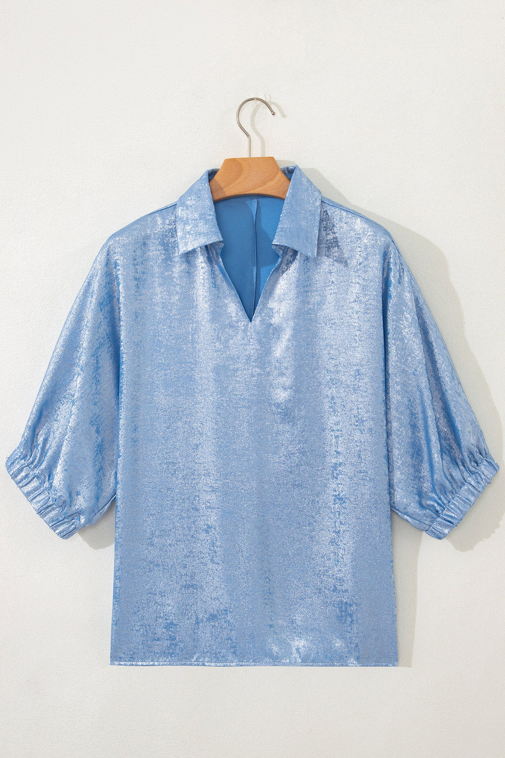 Jolene Half Sleeve Metallic Top - Shimmer Party Blouse