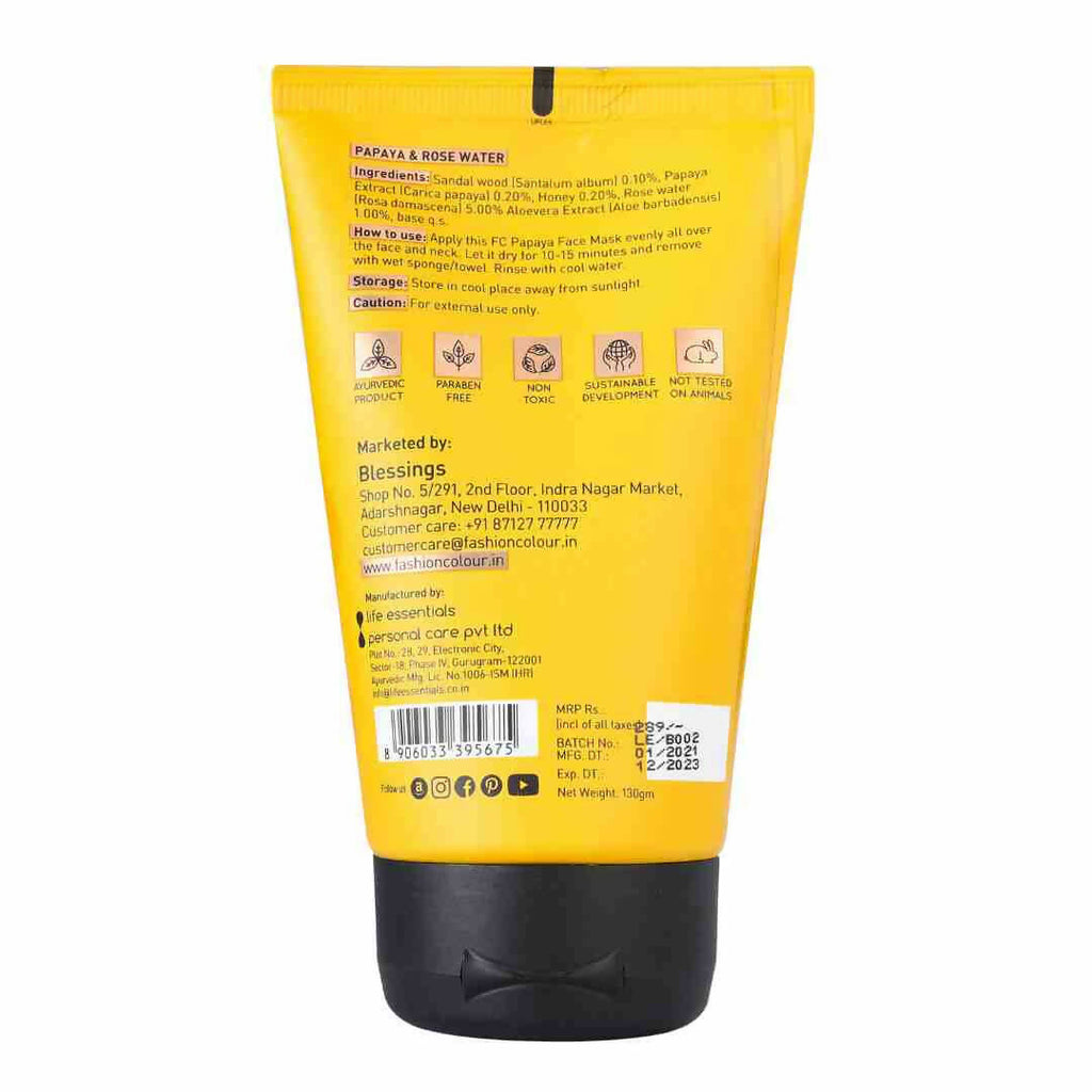 Papaya Face Mask with Rose Water & Honey for Nourished Skin 130gm