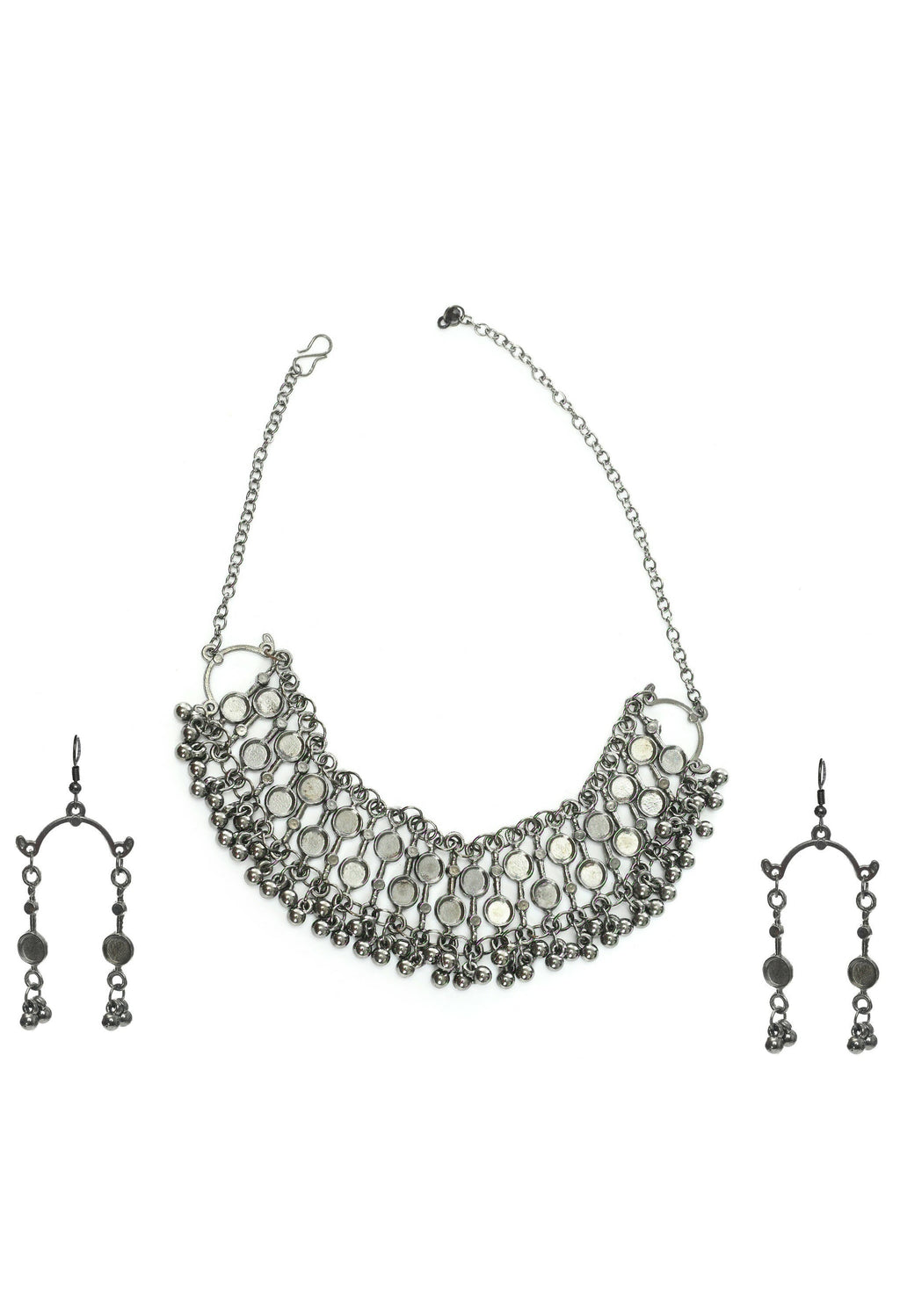 Edgy Black-Plated Brass Statement Choker Necklace