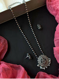 Pink multi-colored stone bead five-layered mala necklace for parties
