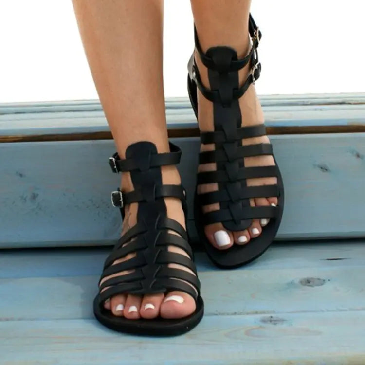 Women's Strappy Gladiator Sandals Flat Beach Summer Shoes - Image 6