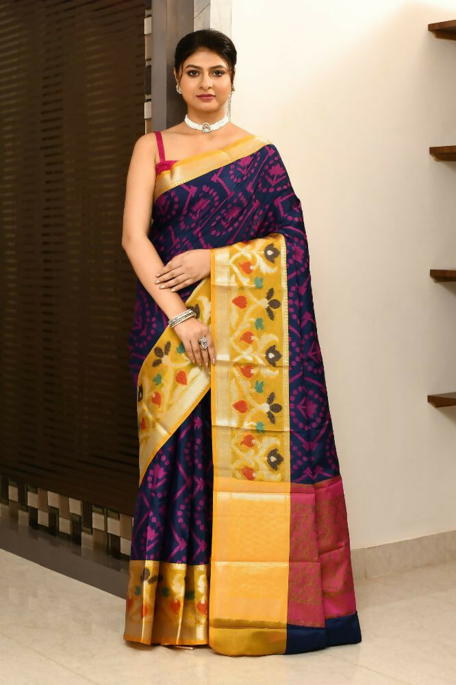 Joban Fashion Multicolor Saree Kataan Ikkat
