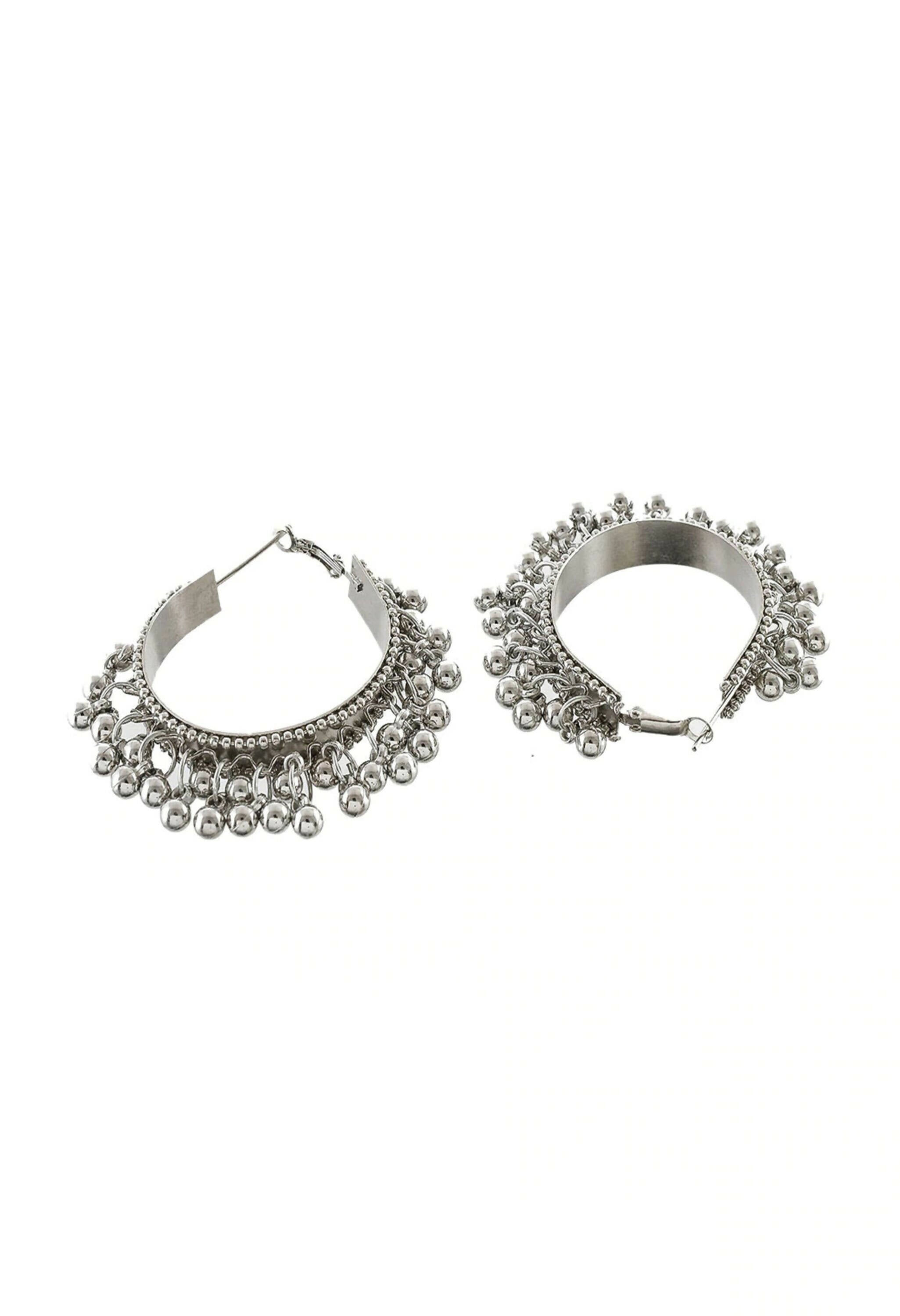Kaali Mata Oxidised Silver-Plated Long Necklace Combo Set