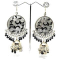 Handmade Chandbali Style Jhumka with Beads - Multicolor