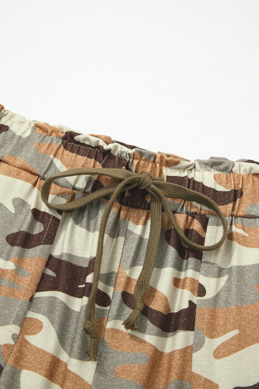 Camo Drawstring Elastic Waist Jogger Pants