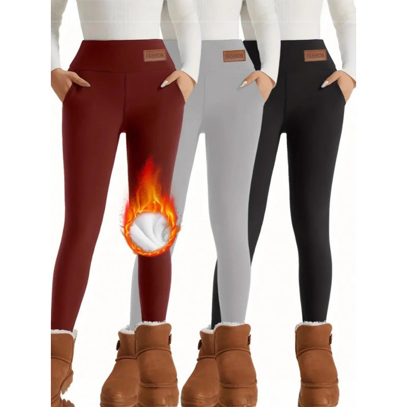 Women's High-Waist Fleece-Lined Thermal Winter Leggings - Image 4