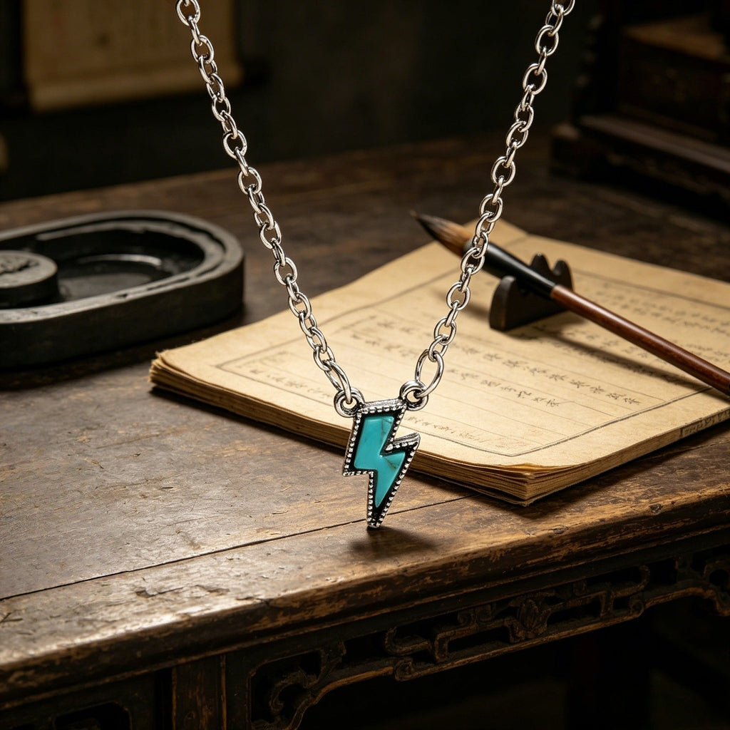 Retro Lightning-bolt-shaped Punk-style Pendant