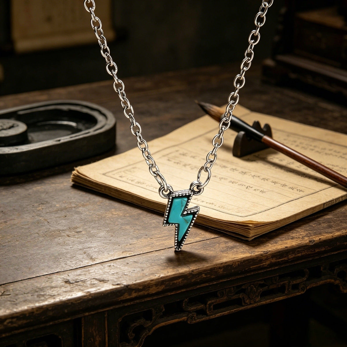Retro Lightning-bolt-shaped Punk-style Pendant