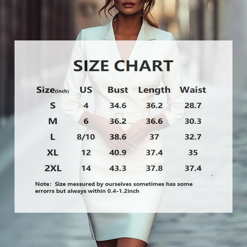 Women’s White Belted Blazer Dress Slim Fit Office Elegance - Image 3
