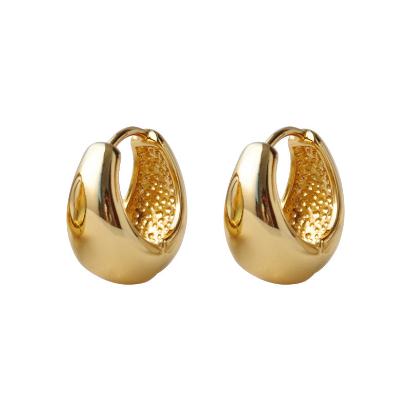 Silver Water-drop Hoop Earrings European And American Style