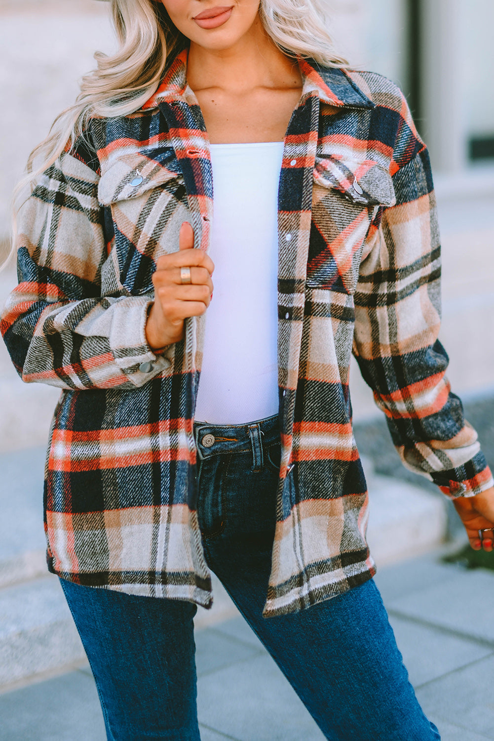 Brown Plaid Flannel Shacket | Button-Up Long Sleeve